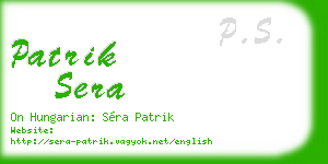 patrik sera business card