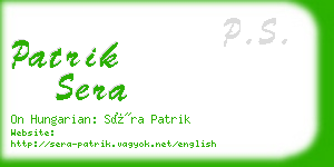 patrik sera business card